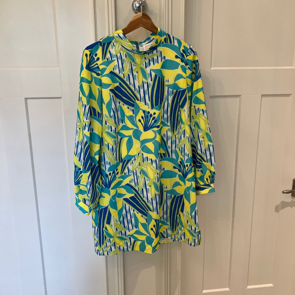 Sail to Sable Blue and Yellow Floral Tunic Dress
